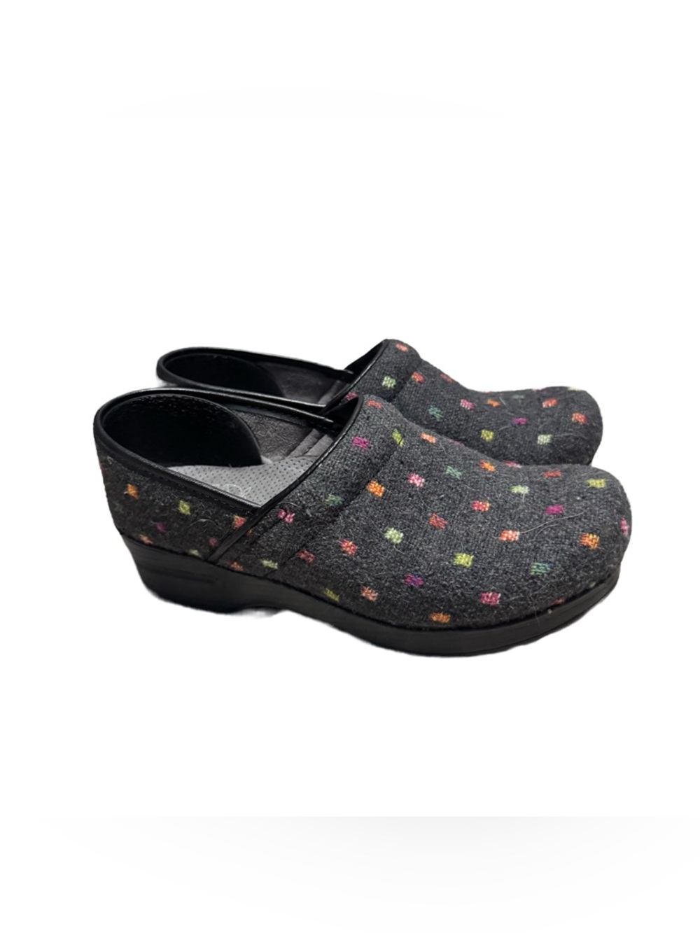 Dansko Vegan Professional Clogs Women's Size 38 Tweed Multicolor Comfort Shoe - Picture 2 of 6